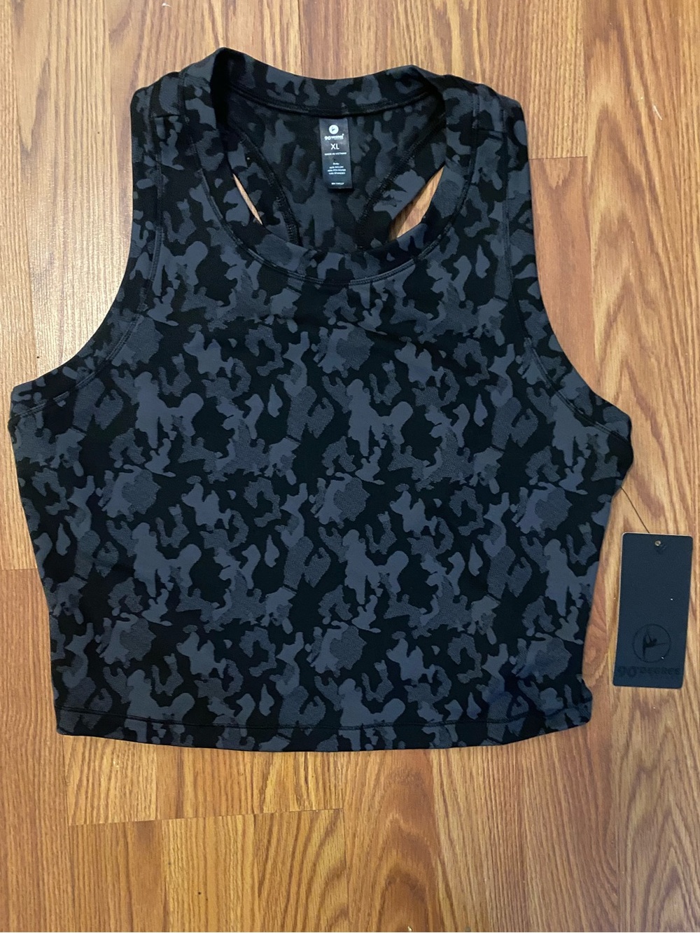 NWT | 90 Degree by Reflex Flex For It | Black & Charcoal Gray Camo Tank Top | XL